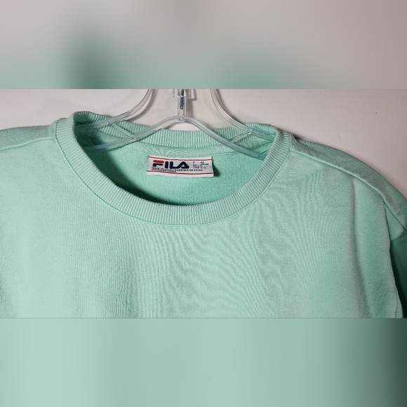 Women's FILA Crew Neck Dual Pocket Sweatshirt Size Large Seafoam Green - Picture 3 of 13